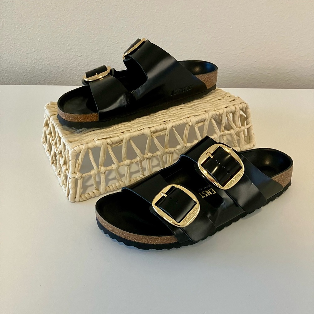 Birkenstock Arizona Big Buckle Sandals in Dressy Black